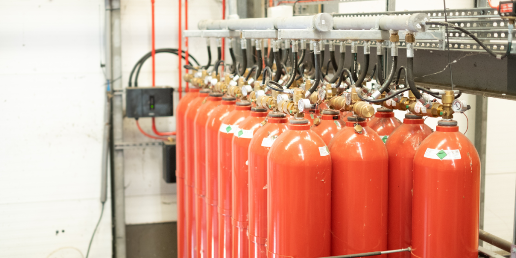 Fireproof document storage vault at a records management facility