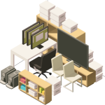 Image of what a business can store in a 105 square foot storage container